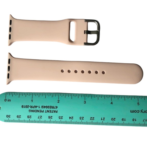 5/$20 NEW SAND Pale Pink Silicone Band Apple Watch 38/40/41mm M/L Metal Buckle - Picture 4 of 9